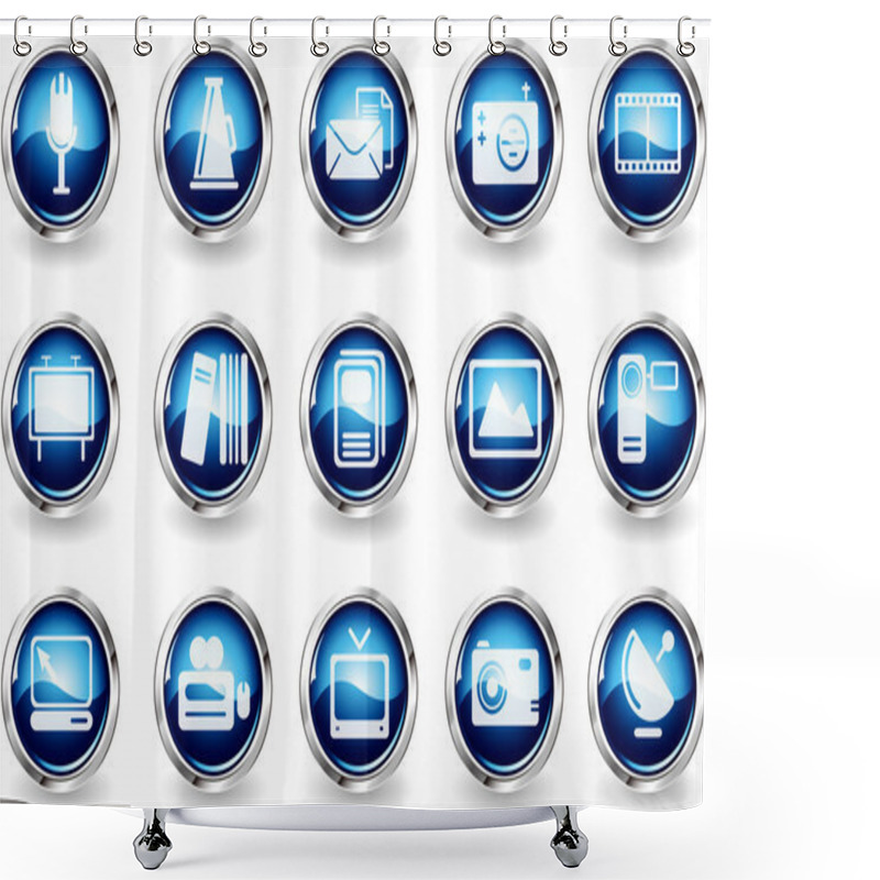 Personality  Media And Publishing Icons Shower Curtains