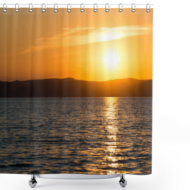 Personality  Balaton Lake And Sunset Sky  Shower Curtains