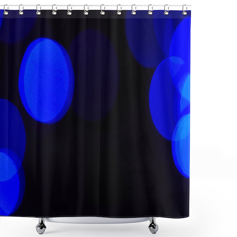 Personality  Abstract Dark Blue Bokeh Circles Background Shower Curtains