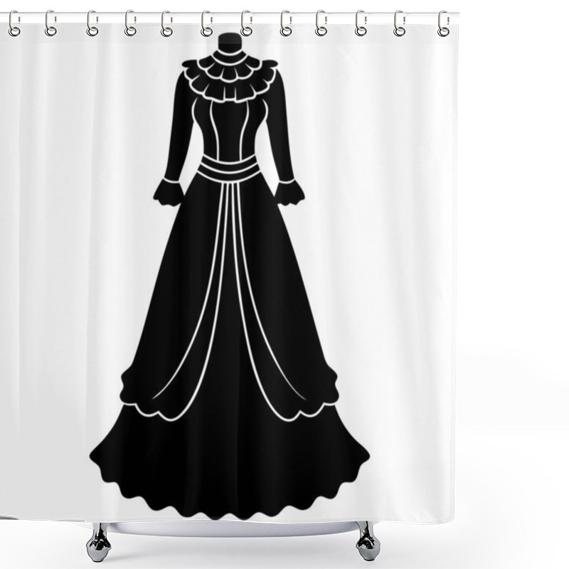 Personality  Refined Full Body Attire Dress Women Fashion Vector Modern Design Shower Curtains