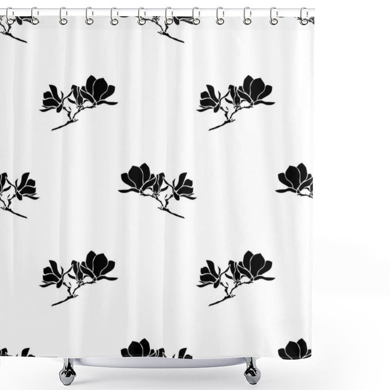 Personality   Magnolia Seamless Vector Pattern  Shower Curtains