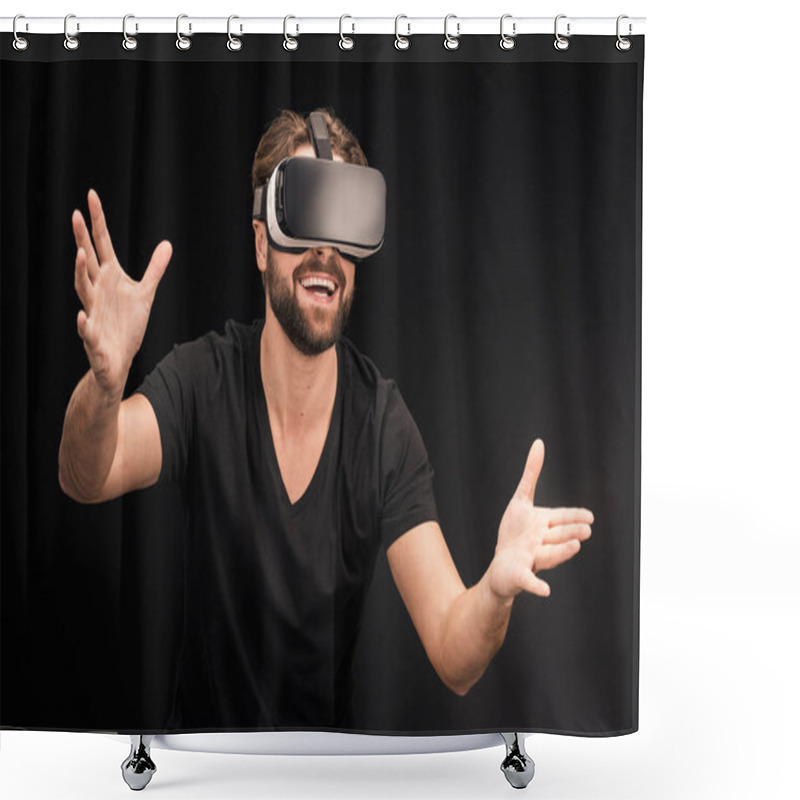 Personality  Man In Virtual Reality Headset  Shower Curtains