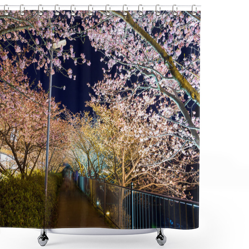 Personality  Cherry Blossoms At Night  Shower Curtains