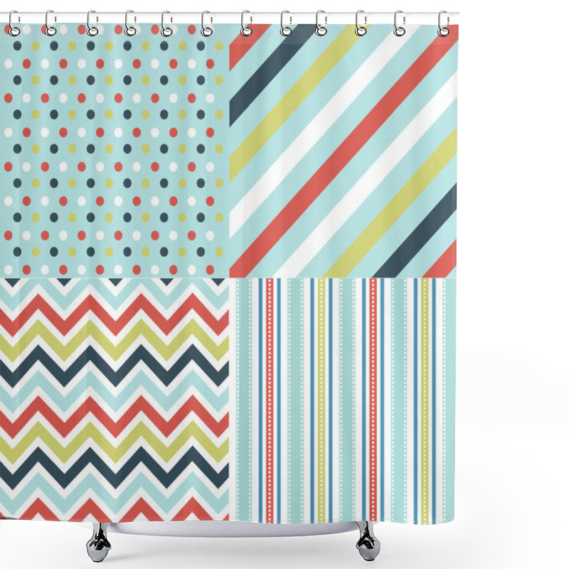 Personality  Seamless Patterns With Fabric Texture Shower Curtains