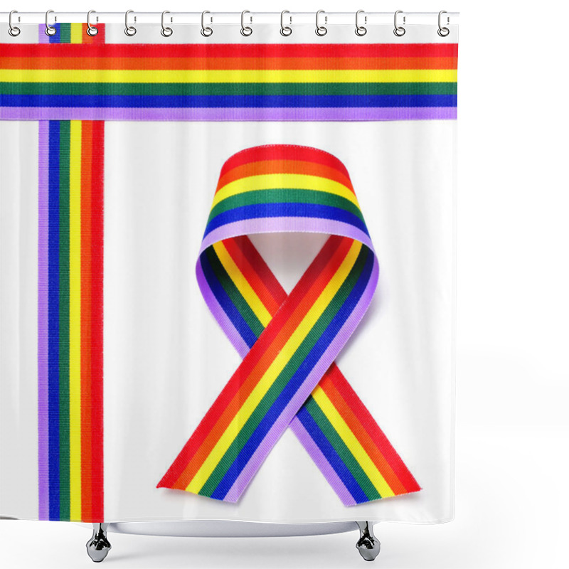 Personality  Rainbow Ribbon Shower Curtains