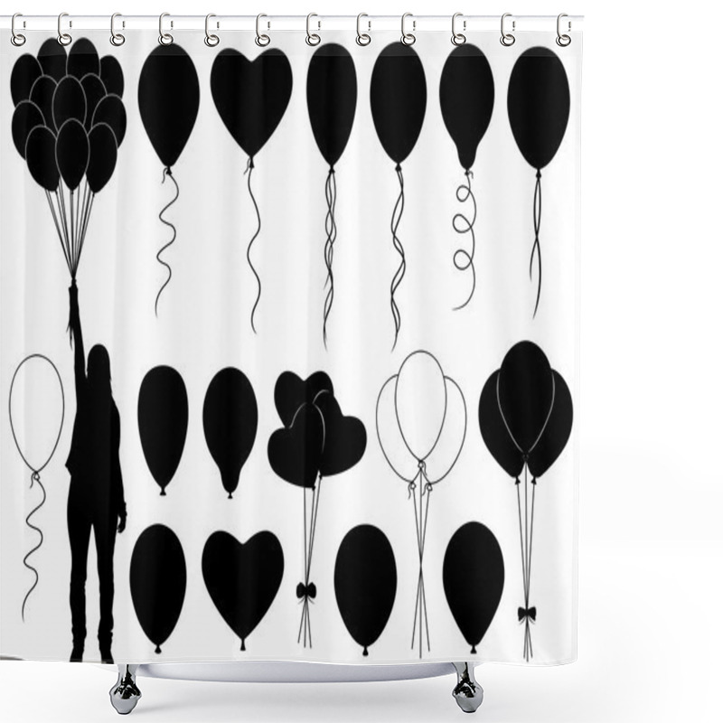 Personality  Set Of Different Balloons Shower Curtains