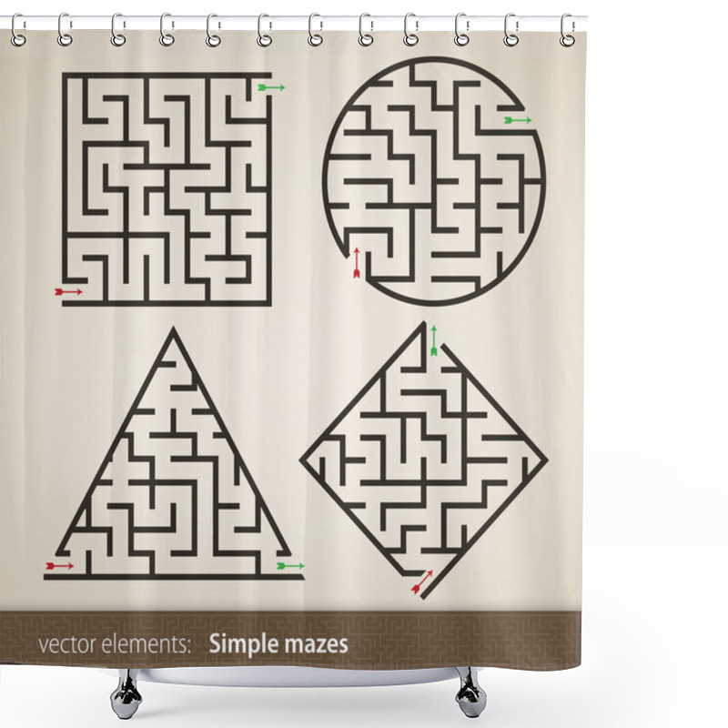 Personality  Set Of Maze Shower Curtains