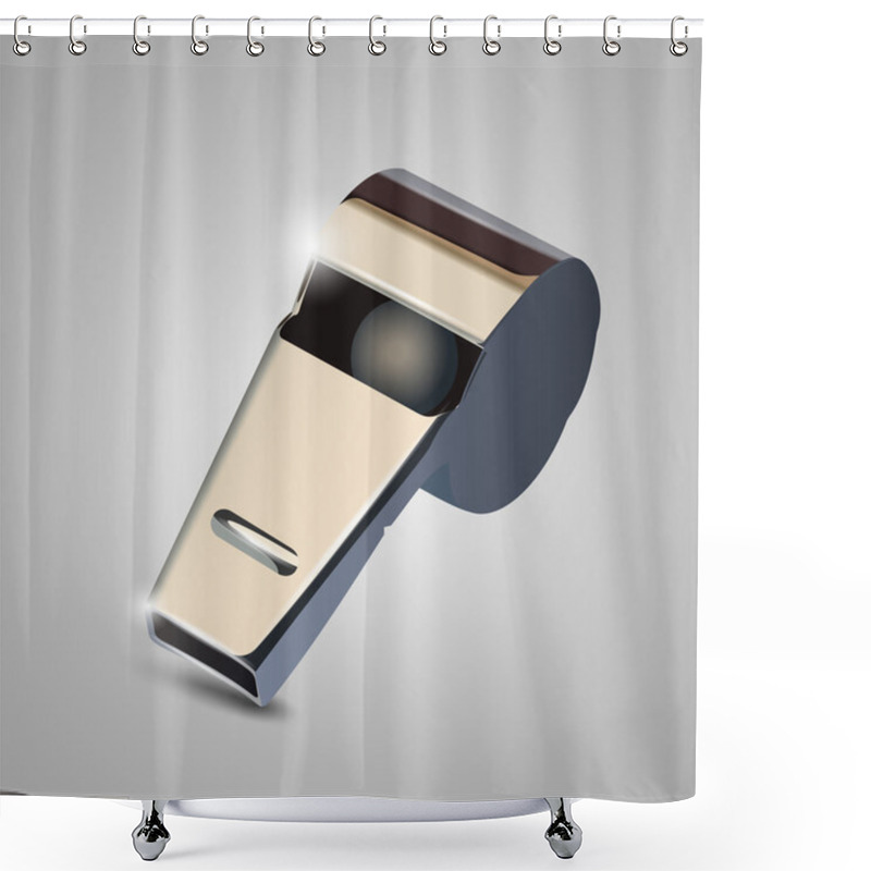 Personality  Vector Metal Whistle On A White Background Shower Curtains