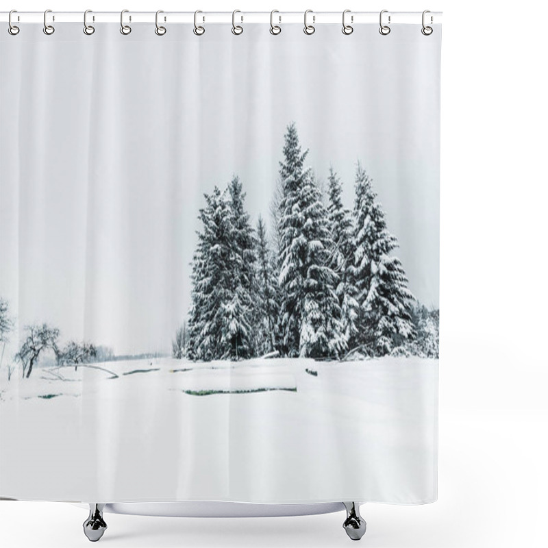 Personality  Spruces Covered With Snow In Carpathian Mountains Shower Curtains