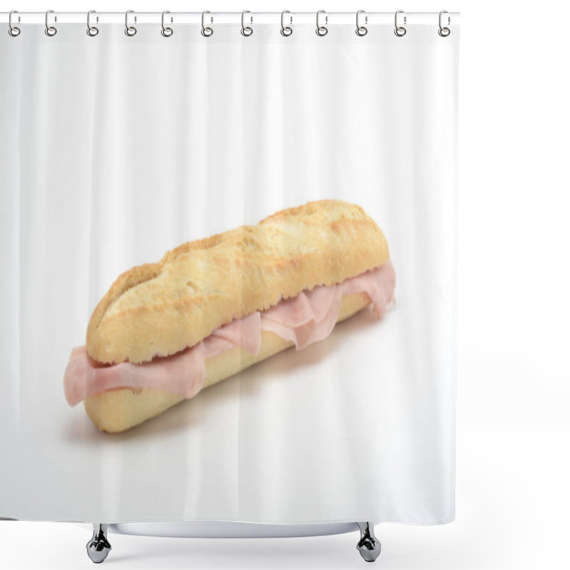 Personality  Ham Sandwich On White Background Shower Curtains