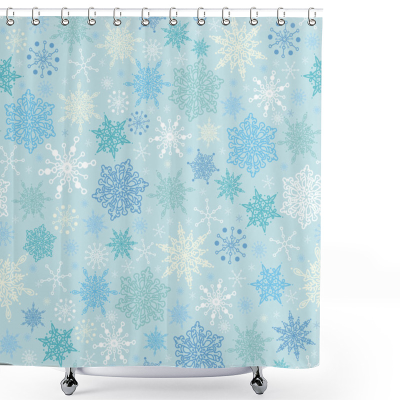 Personality  Falling Snow Seamless Pattern Background Shower Curtains