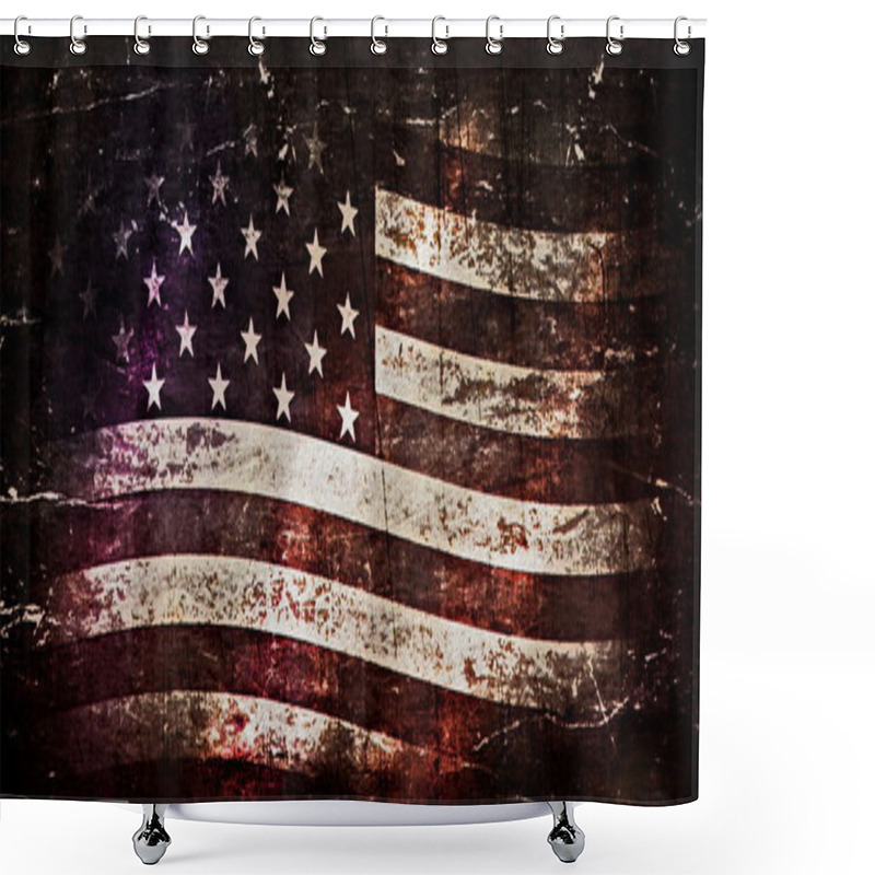 Personality  Grunge USA Flag Shower Curtains