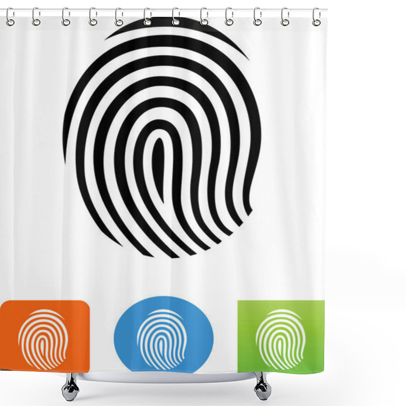 Personality  Human Fingerprint Vector Icon Shower Curtains