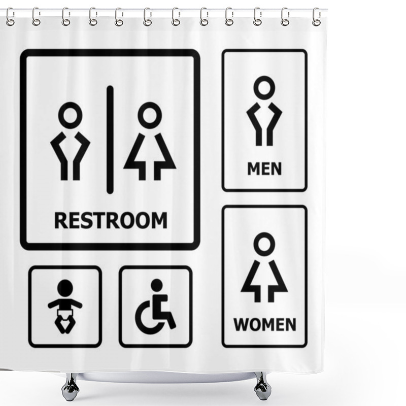 Personality  Restroom Sign Shower Curtains