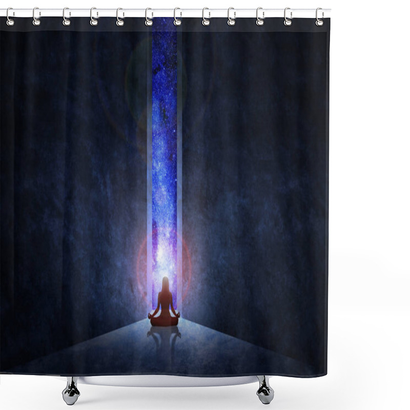 Personality  Man Walking Through The Universe Shower Curtains