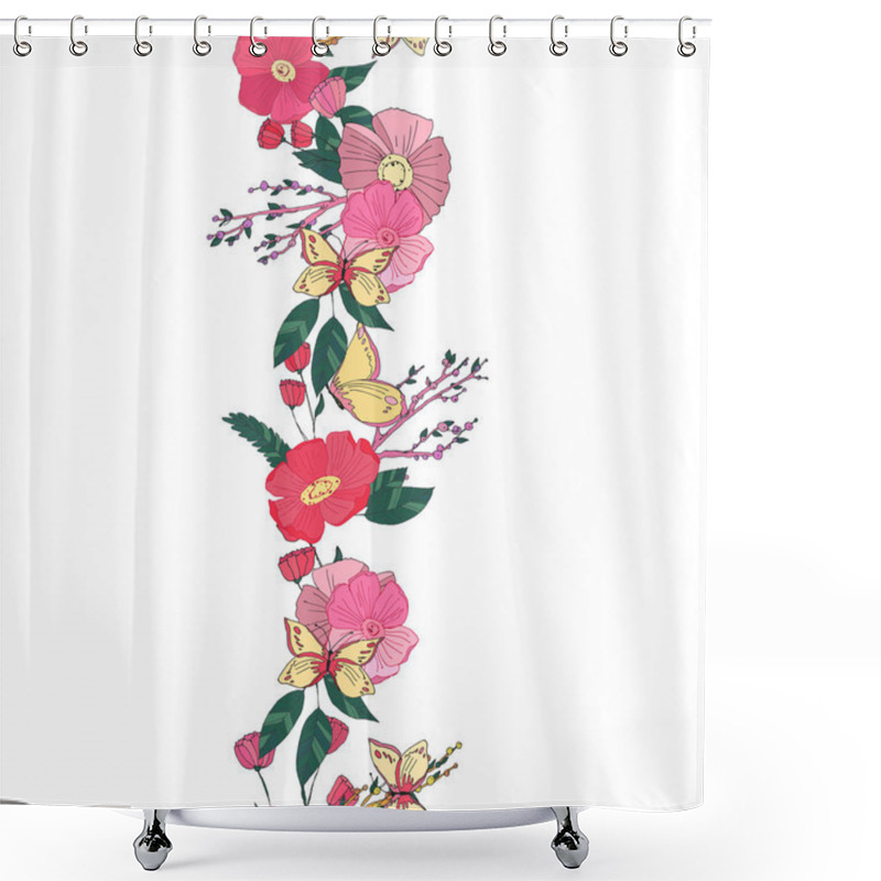 Personality  Floral Seamless Garland Shower Curtains