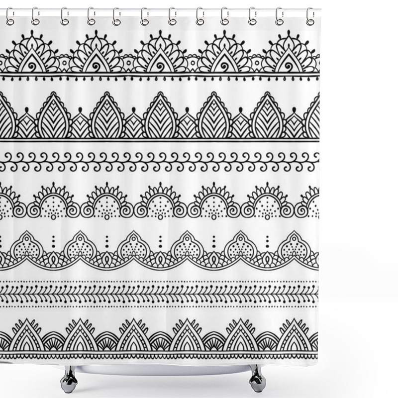 Personality  Set Of Seamless Lace Borders. Shower Curtains