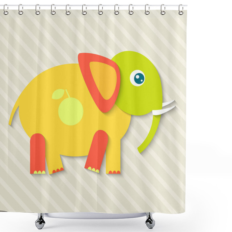 Personality  Bright Flat Parts Of The Elephant Shower Curtains