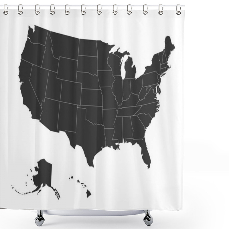 Personality  Blank Map Of USA Shower Curtains