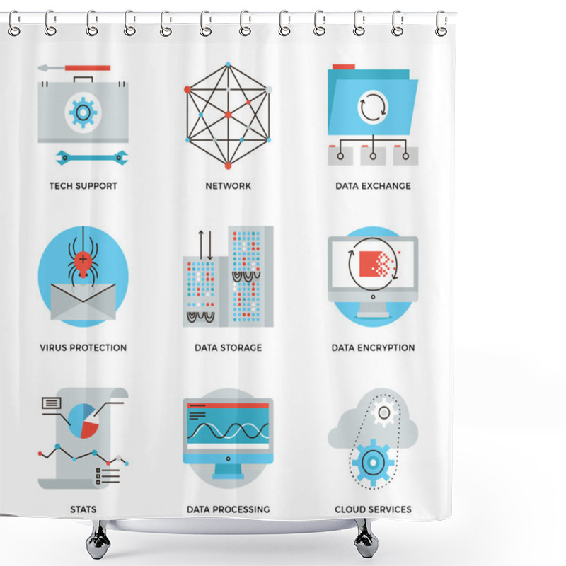 Personality  Data Technology Services  Icons Shower Curtains