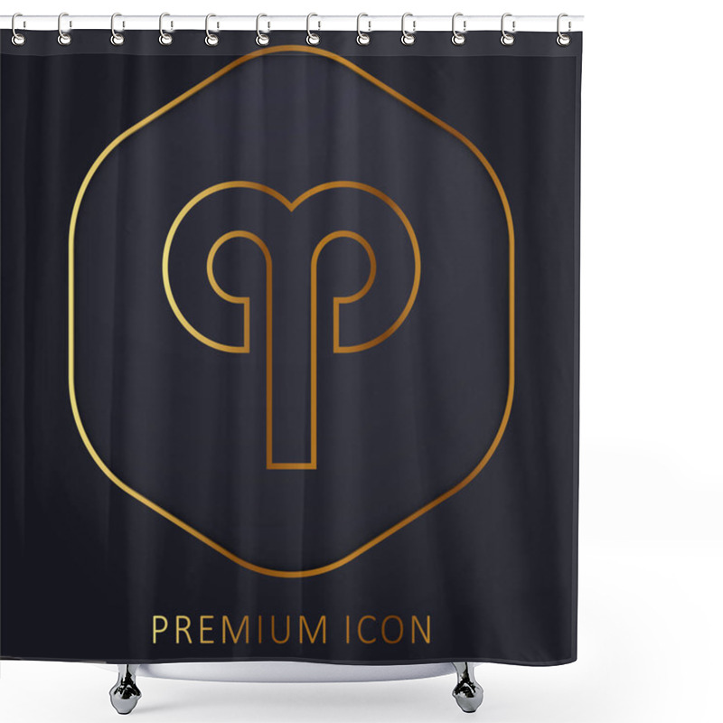 Personality  Aries Golden Line Premium Logo Or Icon Shower Curtains