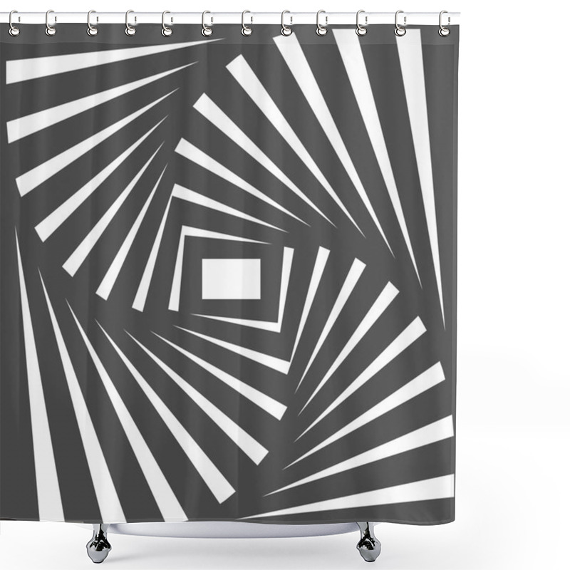 Personality  Black And White Optical Illusion. Op Art Vector Background With  Shower Curtains