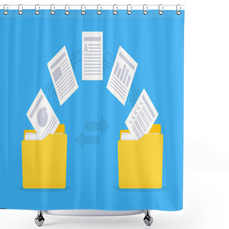 Personality  Files Transfer. Copy Files, Data Exchange, Backup. Shower Curtains