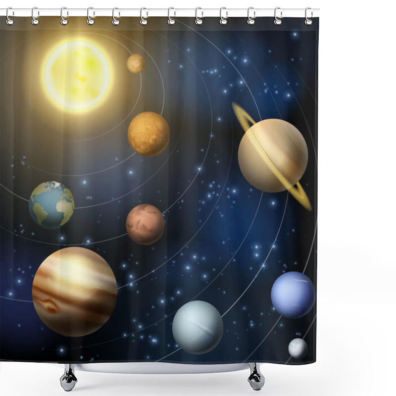 Personality  Solar System Planets Illustration Shower Curtains