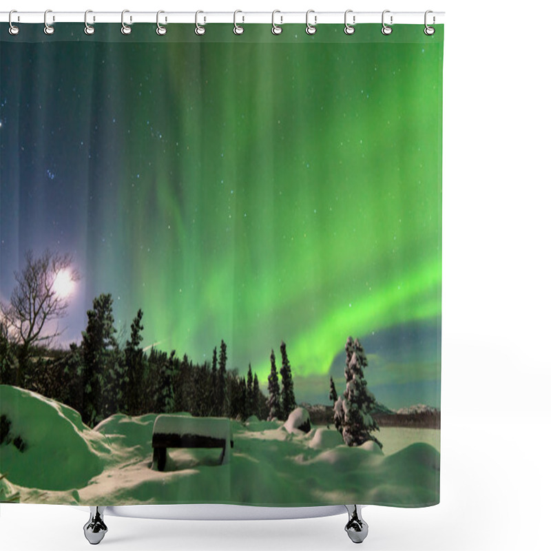 Personality  Intense Display Of Northern Lights Aurora Borealis Shower Curtains