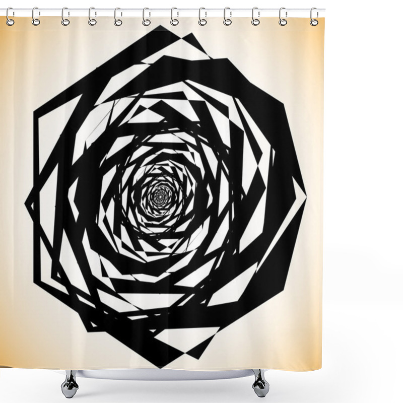 Personality  Geometric Spiral Element. Shower Curtains