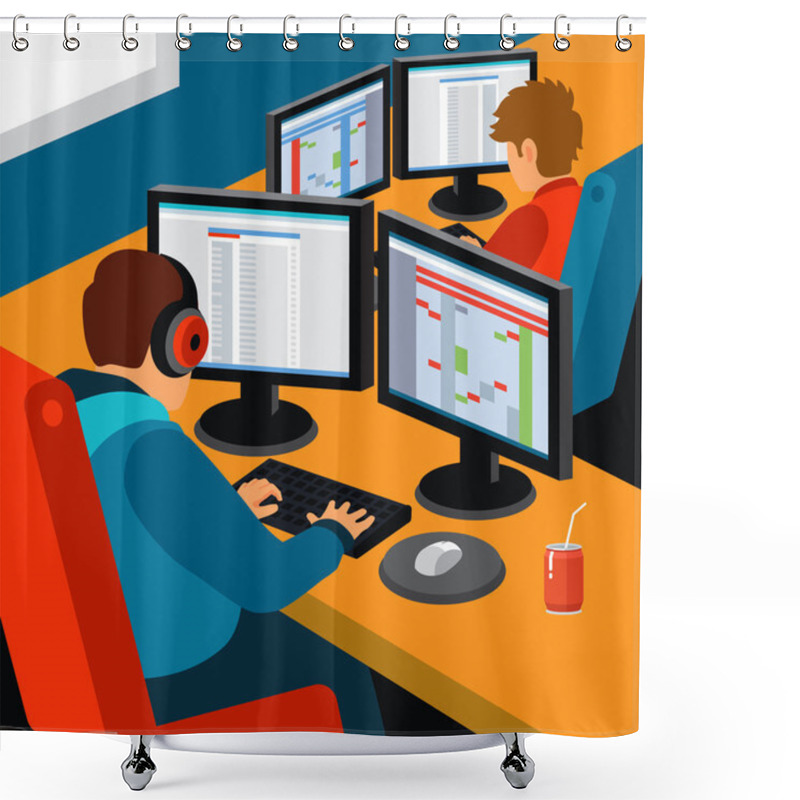 Personality  Software Development Office Shower Curtains