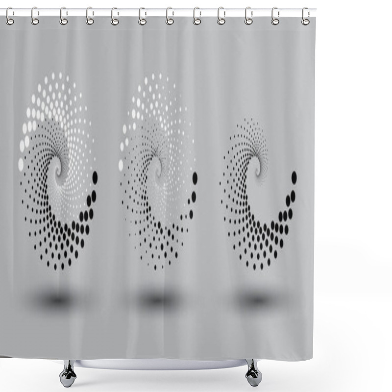 Personality  Abstract Dotted Vector Background. Halftone Effect. Spiral Dotted Background Or Icon. Yin And Yang Style Shower Curtains