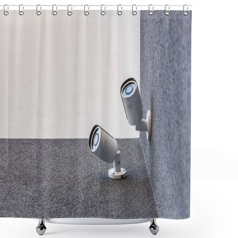 Personality  Security Camera On Wall Shower Curtains