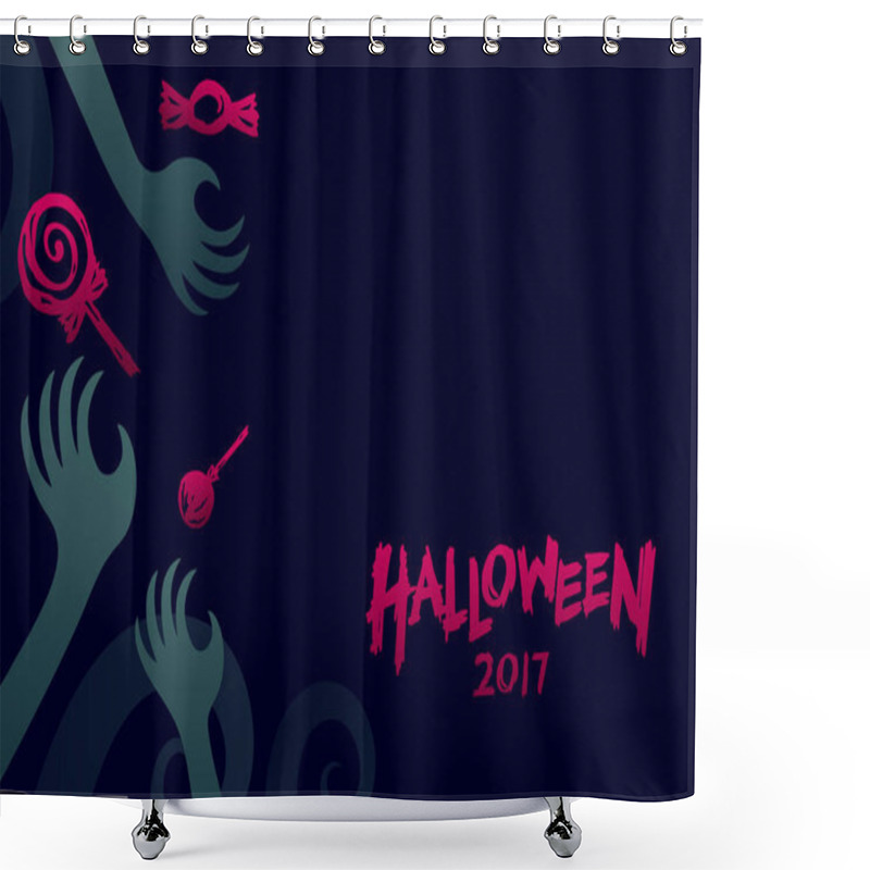 Personality  Halloween 2017 Background Template Set, Devil Monster Hand Shower Curtains