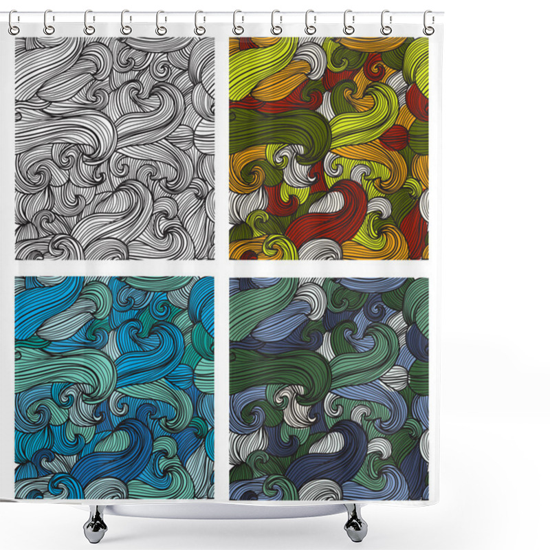 Personality  Seamless Patterns Set Shower Curtains