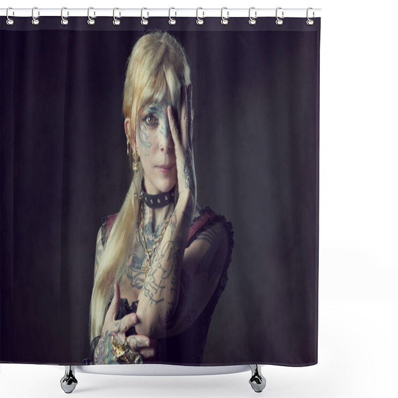 Personality  Tattoo Carnival Woman  Shower Curtains