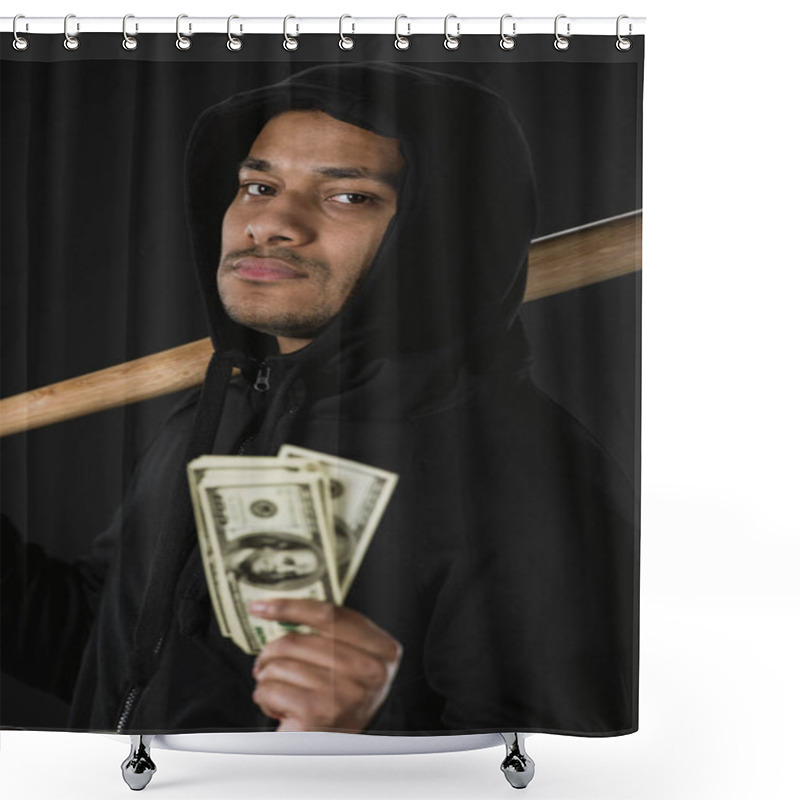 Personality  Robber With Baseball Bat And Money Shower Curtains