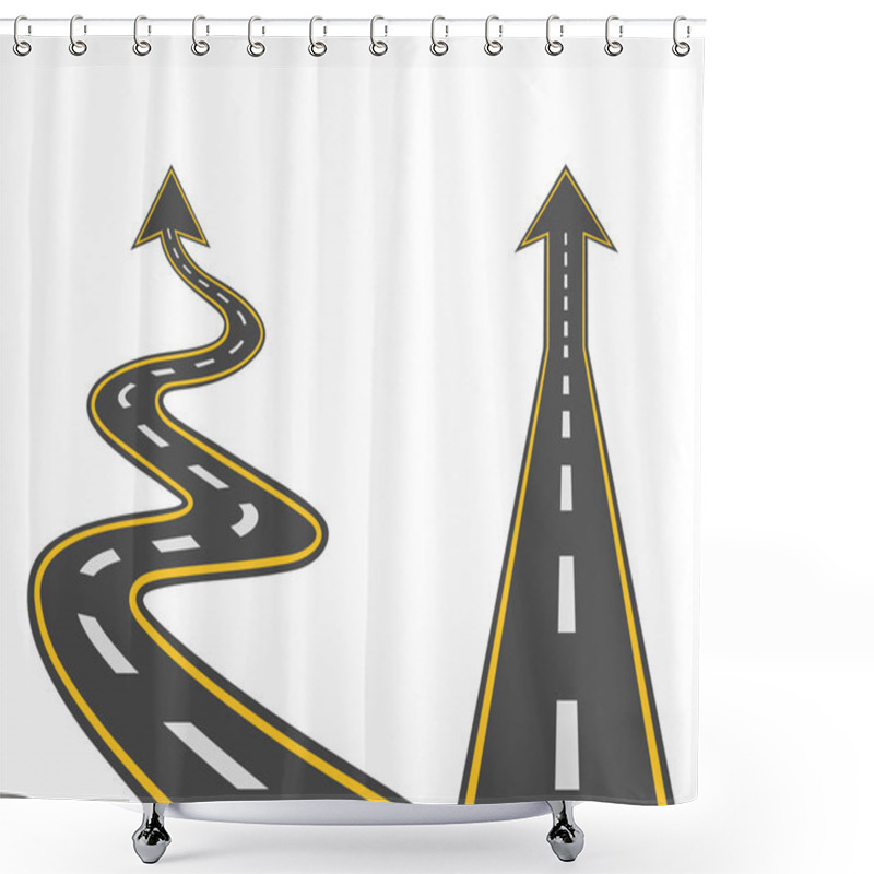 Personality  Road Set. Vector Flat Illustration Shower Curtains