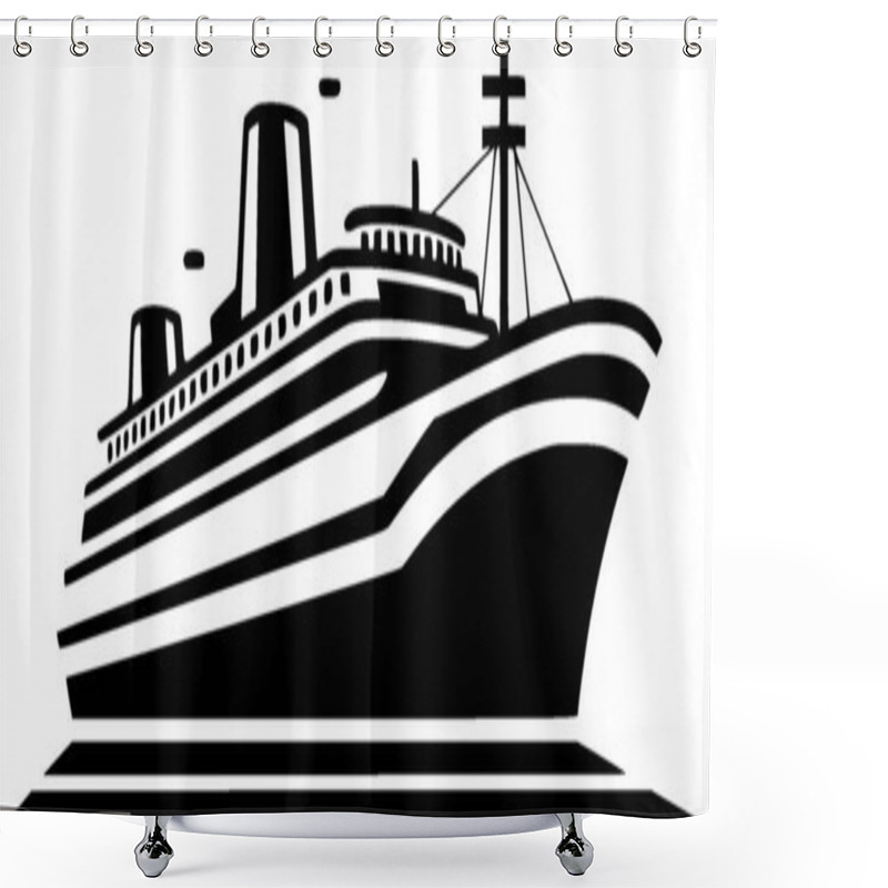 Personality  Cruise - Black And White Isolated Icon - Vector Illustration Shower Curtains