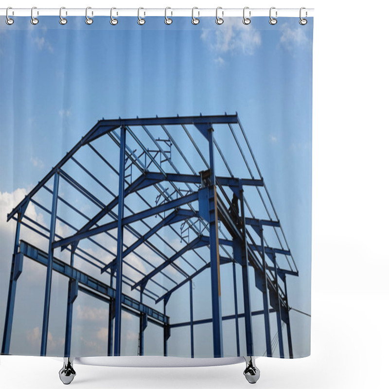 Personality  Steel Frame Of A New Industrial Building Shower Curtains