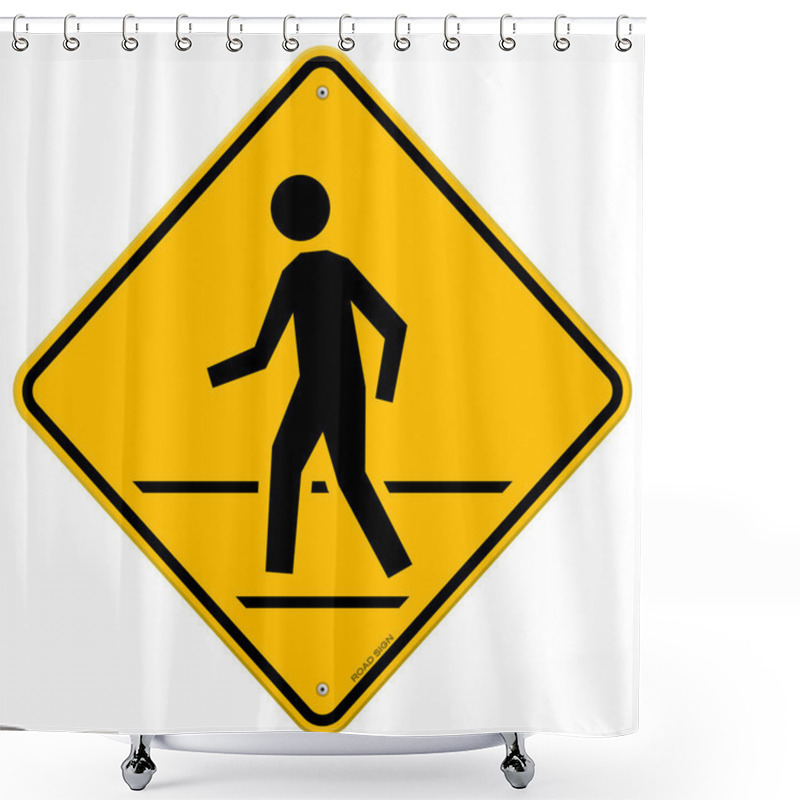 Personality  Pedestrian Traffic Sign Shower Curtains