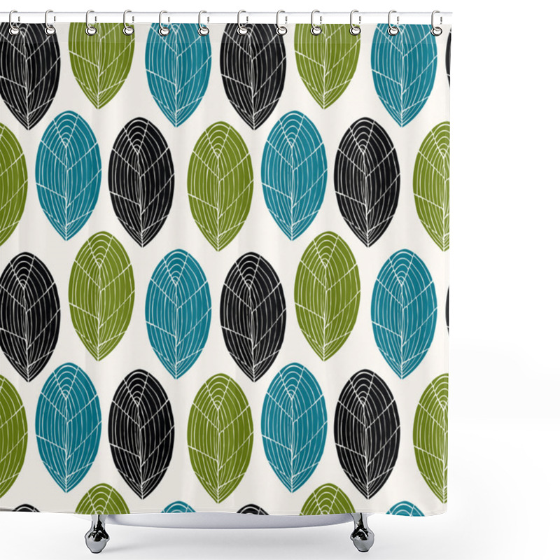 Personality  Seamless Abstract Leaf Pattern Shower Curtains