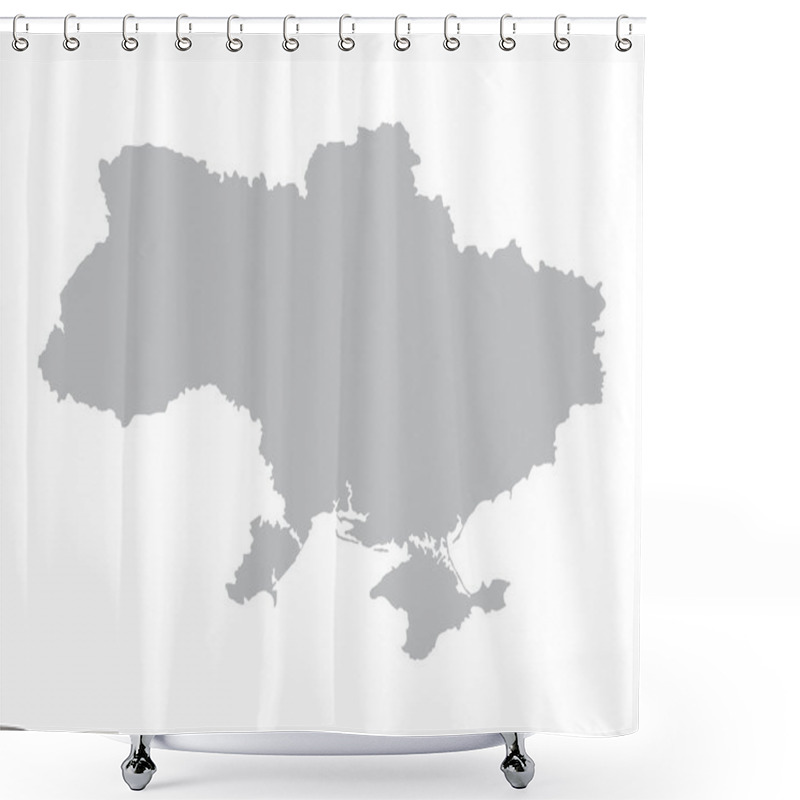 Personality  Grey Map Of Ukraine Shower Curtains