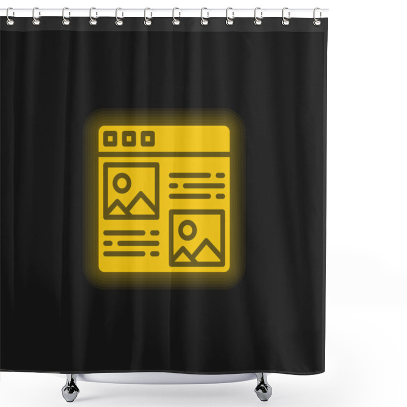 Personality  Article Yellow Glowing Neon Icon Shower Curtains