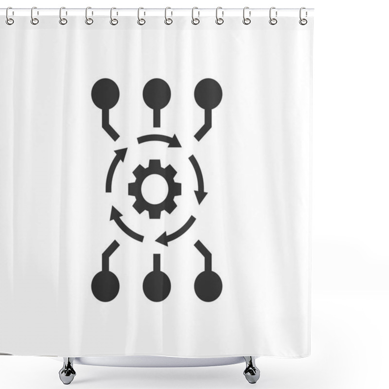 Personality  Algorithm Api Software Vector Icon In Flat Style. Business Gear  Shower Curtains