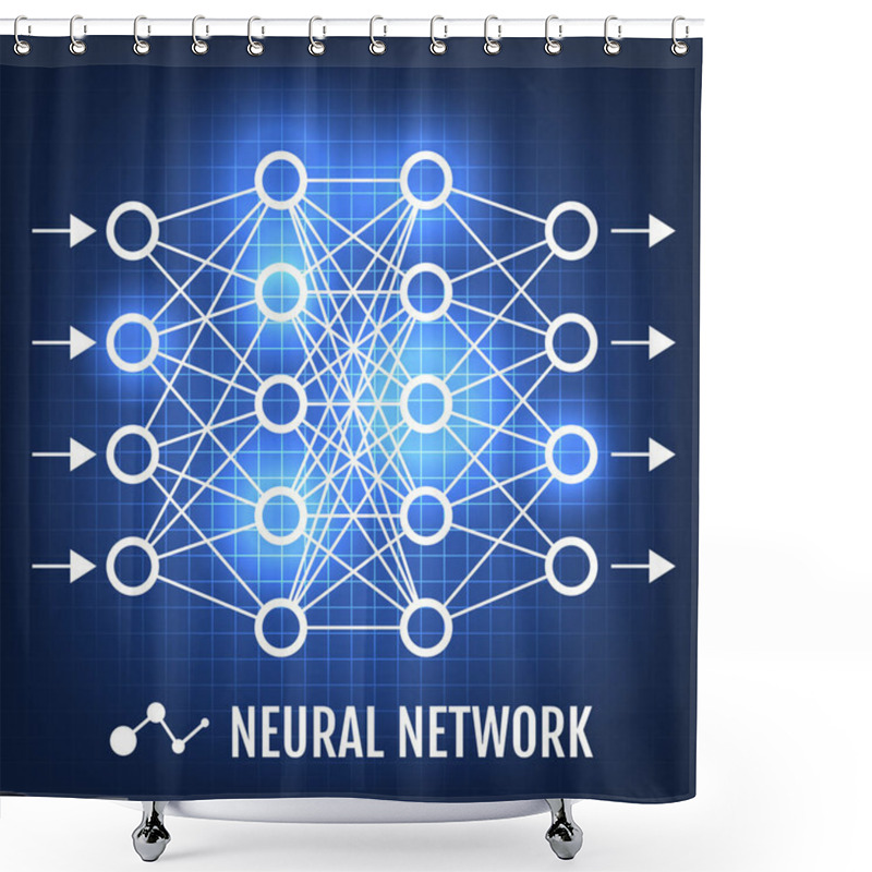 Personality  Neural Network. Machine Learning Concept Vector Illustration Shower Curtains