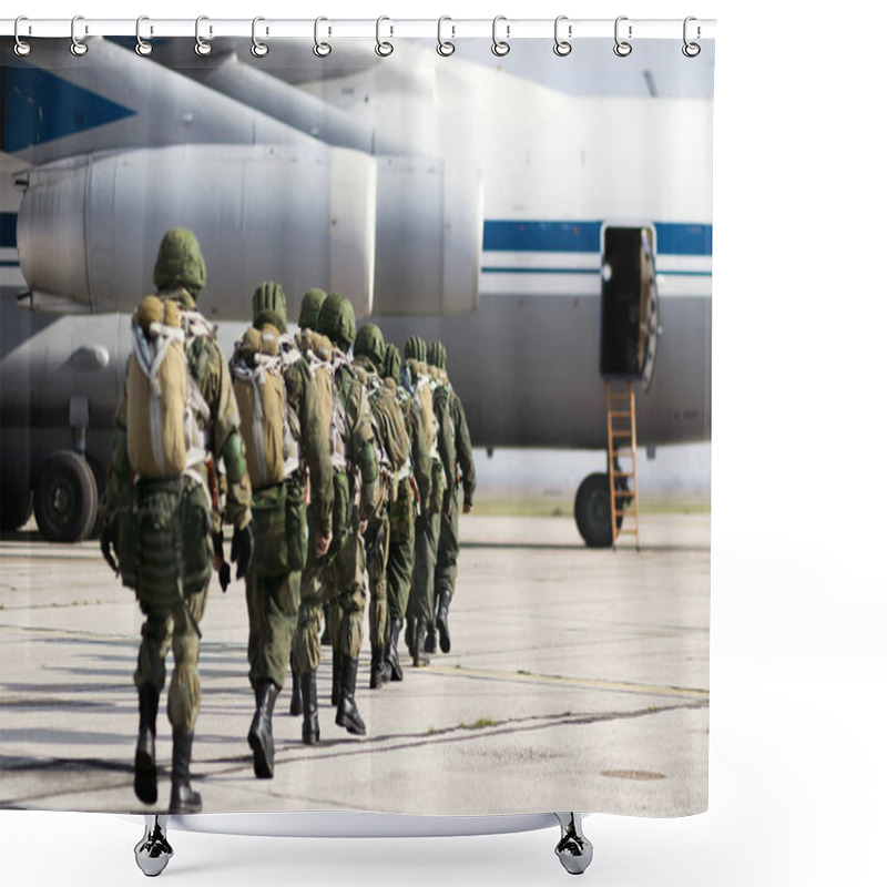 Personality  The Paratroopers Are On The Plane Shower Curtains