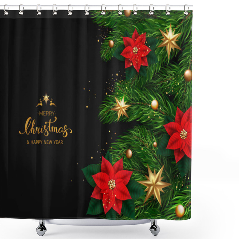 Personality  Holidays Background With Season Wishes And Border Of Realistic  Shower Curtains