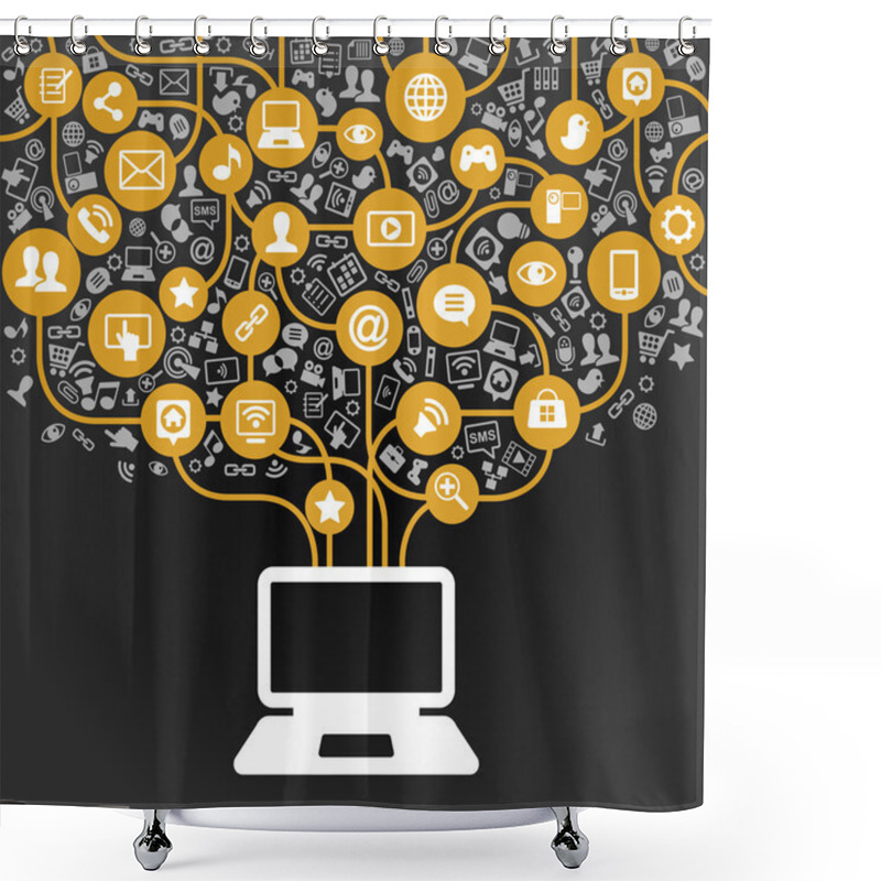 Personality  Social Computer Network Shower Curtains