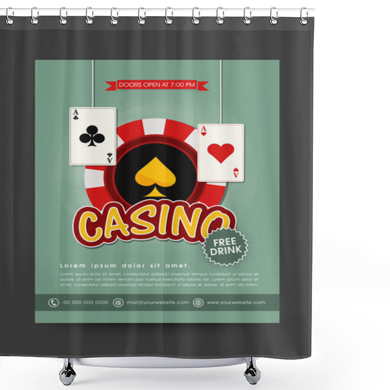 Personality  Flyer Or Template For Casino. Shower Curtains